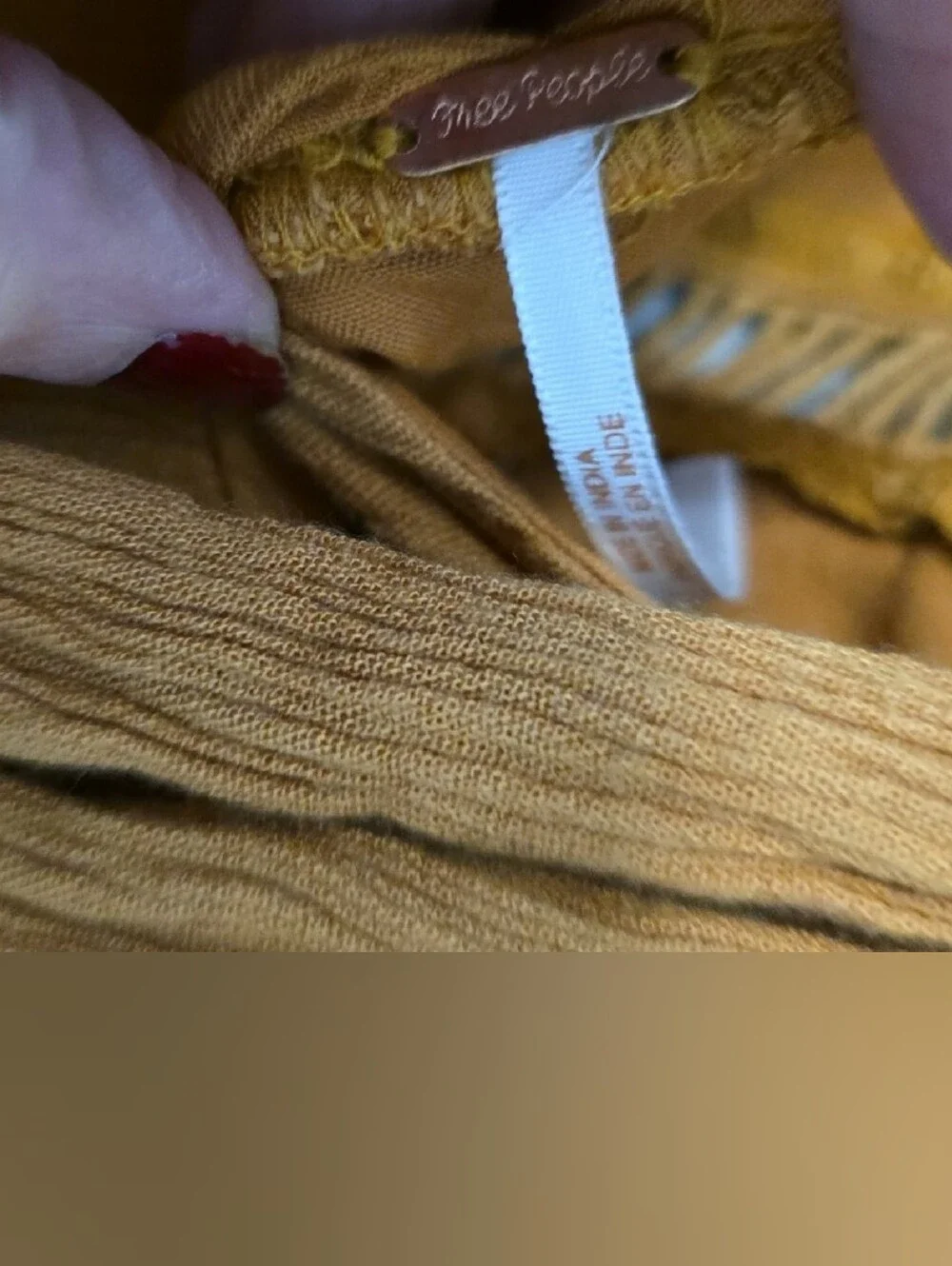 Free People Mustard Embroidered Mini Dress